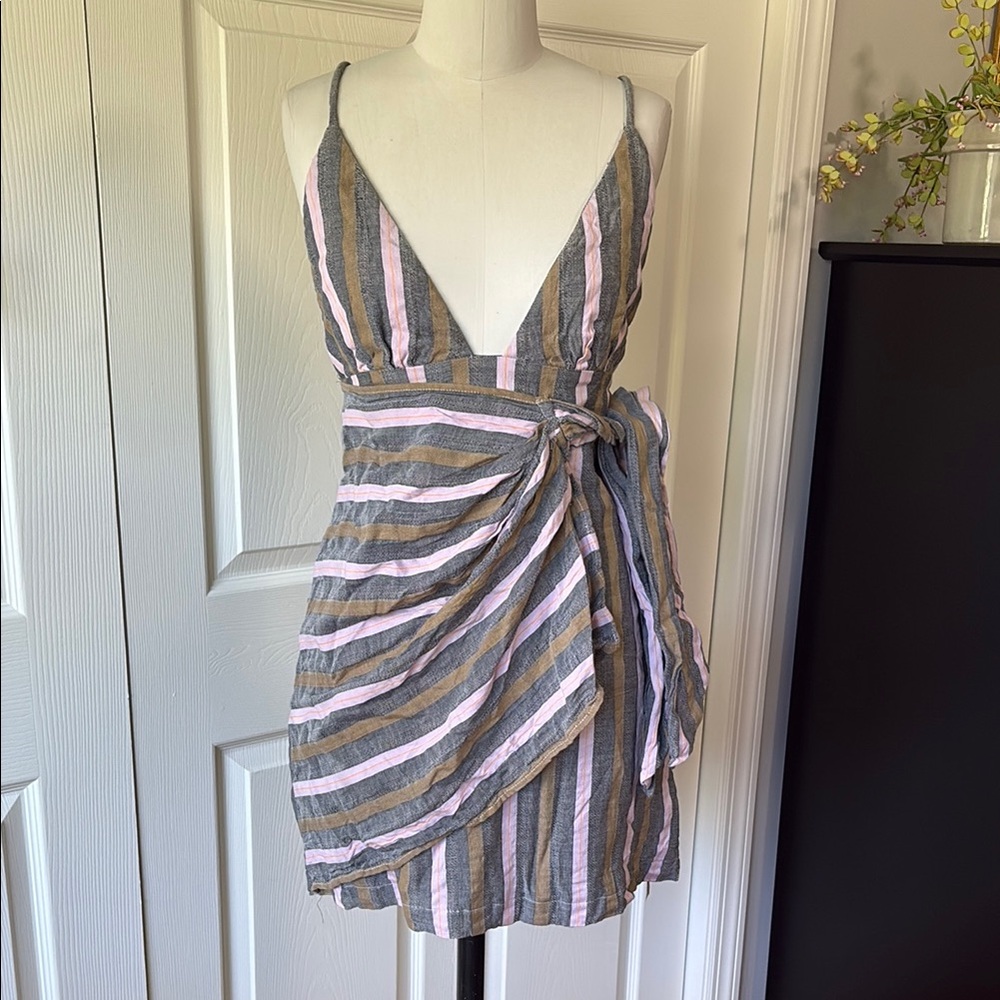 Free People Cotton Mini-Dress with Wrap/Size M